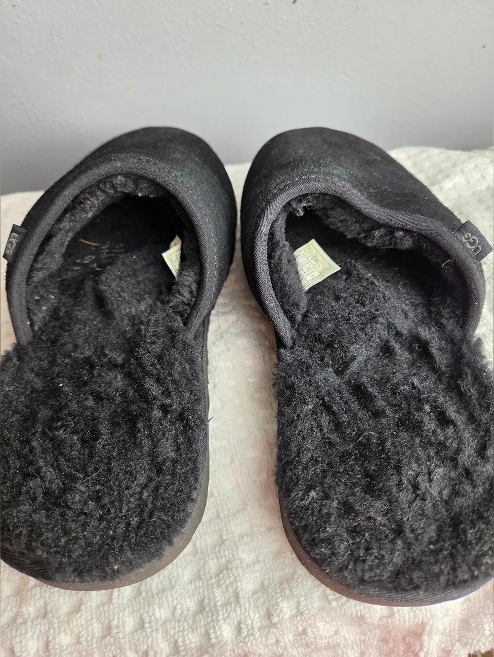 UGG Black Suede Slip-On Indoor Slippers